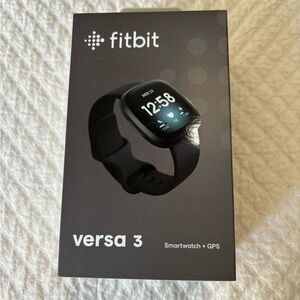 Brand new unopened box. Fitbit versa 3. Black. With GPS.